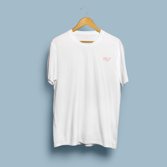 “C’est La Fuckin’ Vie” Handmade Embroidered Tee - Picture 4 of 8